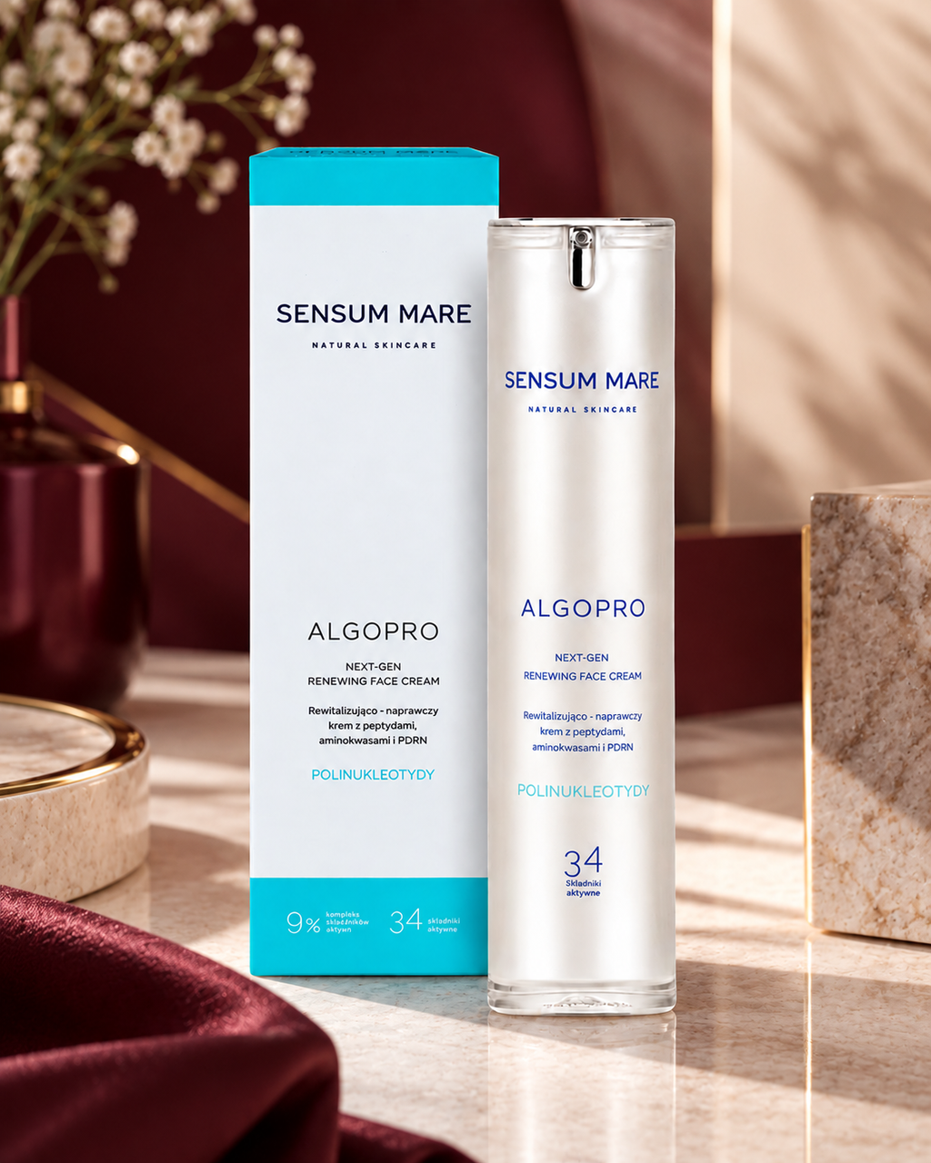 Sensum Mare Algopro – Gezichtscrème met 9% peptiden- en aminozuurcomplex en PDRN