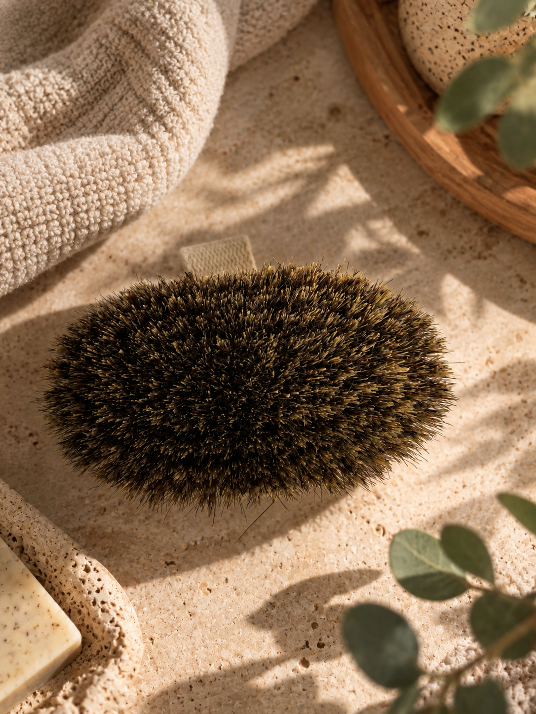 Favorite - Ovale Lichaamsborstel met Tampico en Natuurlijk Paardenhaar